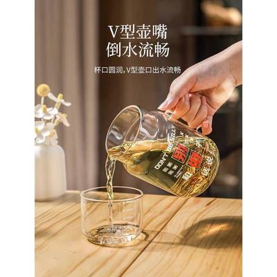 800ml大容量带盖杯子家用喝水杯女耐高温玻璃带把刻度杯男泡茶杯