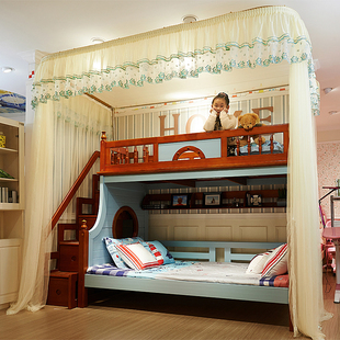 2025新款A类上下铺一体式落地导轨蚊帐家用儿童子母床2.0m/2.5米