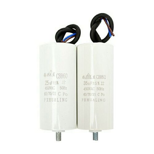 CBB60空压机启动电容清洗机气泵电容底部带螺丝450V30/35/40/50UF