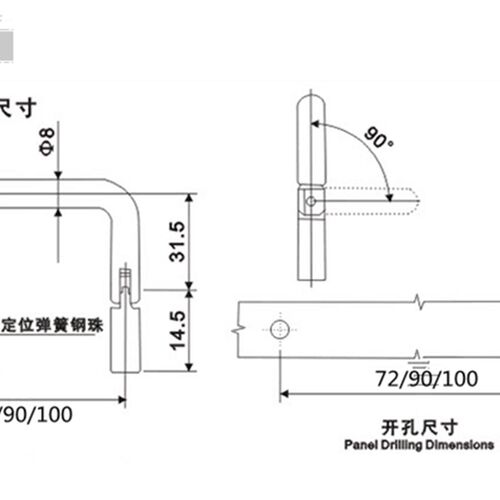 304不锈钢折叠拉手工具箱提手LS503活动把手工业设备 海坦生久