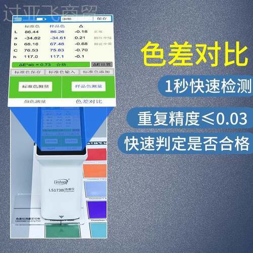 林色差仪LS173高检精度塑胶油漆涂纺料默认项织颜色分光测色 色差