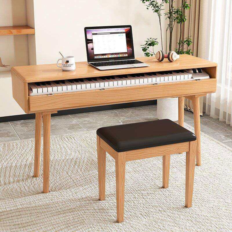 X*实木琴桌书桌式电钢琴收纳桌子电子琴全翻盖midi键盘工作台编曲