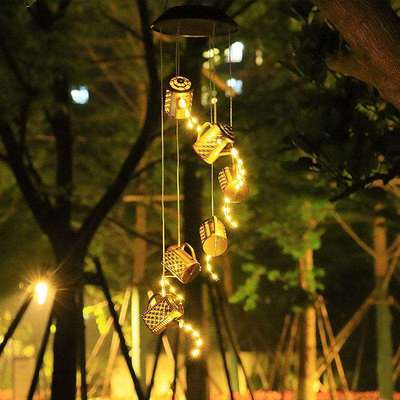 户外太阳能小号仿真水壶风铃灯庭院装饰灯氛围灯节日别墅装饰灯