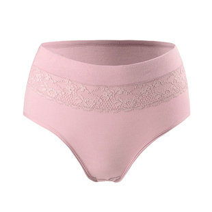 ab内裤女士纯棉高腰蕾丝边性感三角裤收腹提臀全棉红色本命年裤头