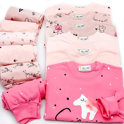 21秋冬纯棉女童内衣套装小蚂蚁中大儿童棉毛衫半高领中领秋衣秋裤