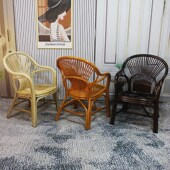 天然藤编休闲椅家用阳台椅老人扶手椅真藤靠背椅户外庭院椅茶桌椅