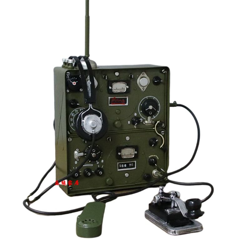 铁皮电报机模型铁艺复古怀旧无线电台发报机摆件老式物件装饰道具