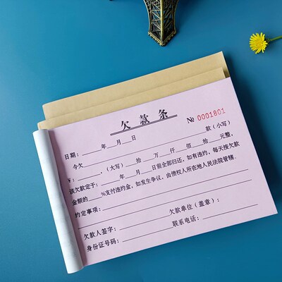 欠付款条今收到今欠到借据欠条借支单财务凭证差旅费报销表单定做