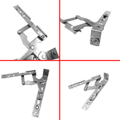 108断桥铝窗纱一体纱窗隐形铰链金刚网平开窗SUS304不锈钢四连杆