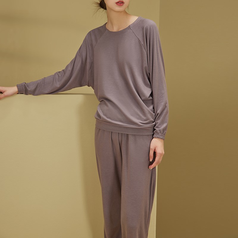 宽松休闲家居服女可出门长袖长裤秋季睡衣2021年新款两件套装秋冬