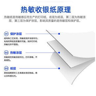 无管芯热敏打印纸57*50餐饮打印机纸收银纸57 50厨房收银纸 100卷