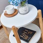 北欧实木边几简约移动小茶几客厅圆茶几卧室柜床头小圆桌家庭餐车