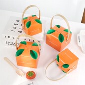 柿子手提盒好事发生包装 月饼盒手作送礼橙色田园风 盒小礼盒一粒装