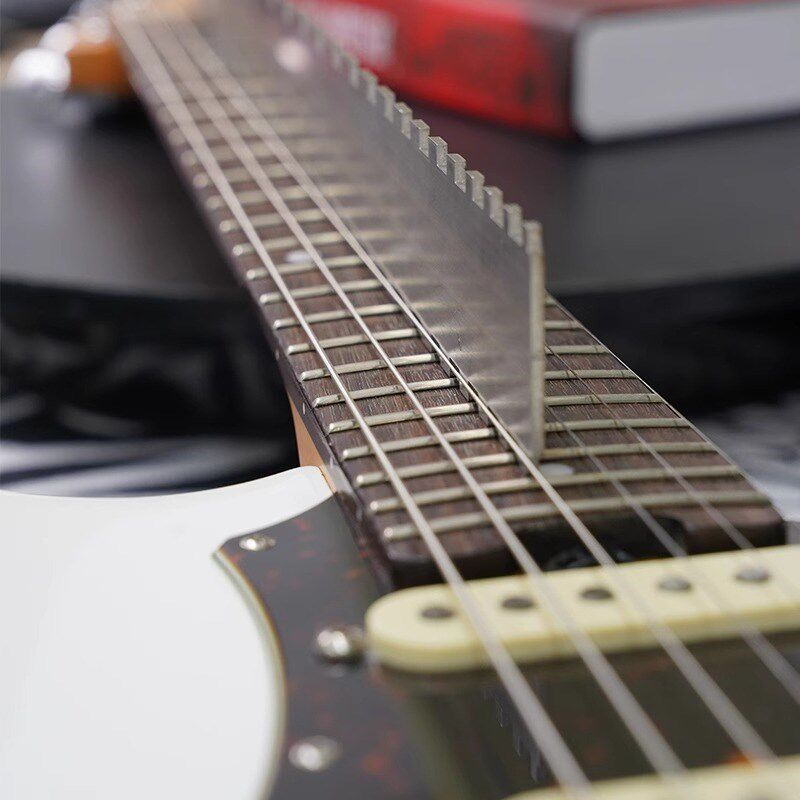 琴颈测量尺吉他品丝指板弯曲度凹凸缺口钢卡尺测平维修护调琴配件