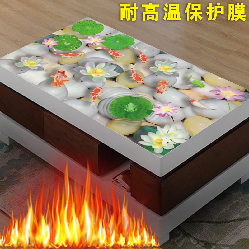 玻璃茶几书桌台面大理石保护贴膜3d窗台贴纸装饰防水自粘图案卧室