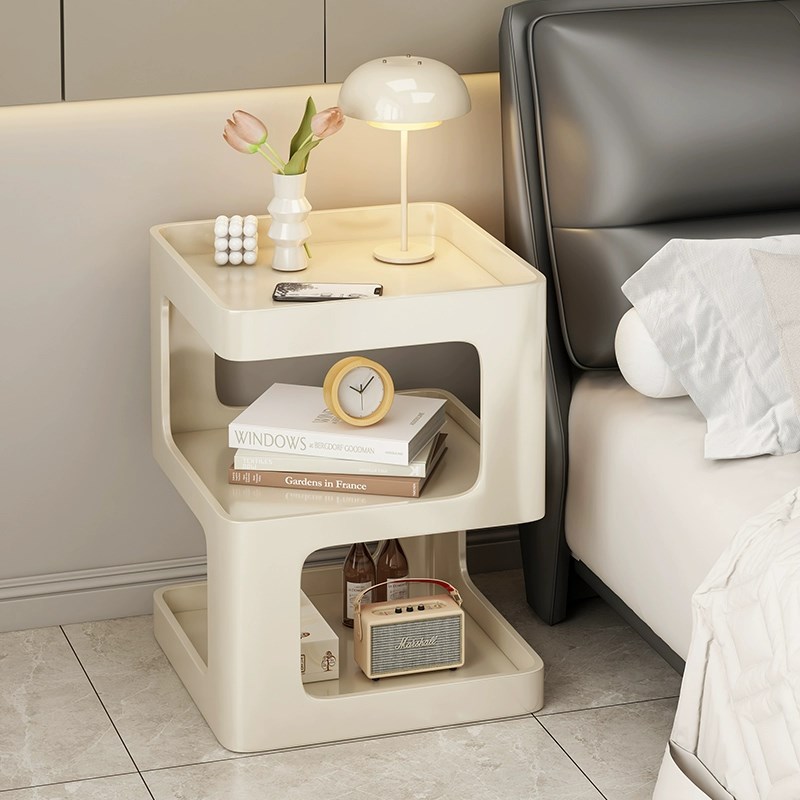 奶油风床头柜替代品简约现代家用卧室创意小型边几法式铁艺床边柜