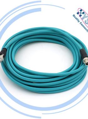 M12xcode8芯直公头转RJ45水晶头动态通讯网线