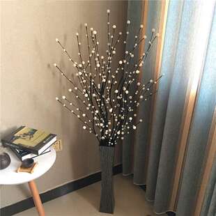 落地客厅玄关隔断树枝柳干花橱窗干枝装饰龙柳曲装饰天然花干枝