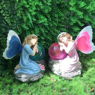 太阳能发光花仙子造型摆件户外庭院花园阳台造景氛围灯夜晚自动亮