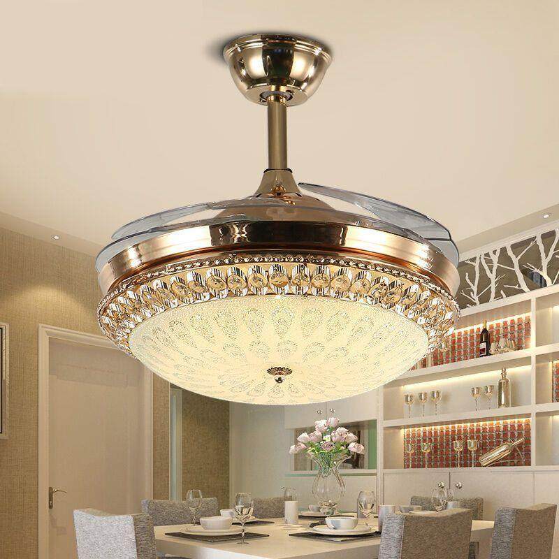 欧式隐形吊扇灯餐厅风扇灯客厅带电风扇灯具卧室水晶风扇灯饰一体,五金/工具,其他电线电缆,淘宝优惠券,粉丝福利购,淘宝优惠卷