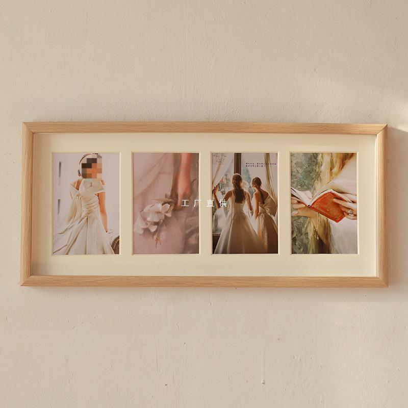 创意三连框相框组合照片挂墙卡纸6寸7寸长方形画框装饰相架洗照片