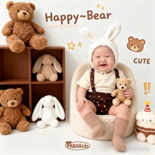 新生婴儿满月百天摄影创意写真0-3周岁男女宝宝电子照片ai精修图