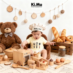 新生婴儿满月百天摄影创意写真0-3周岁男女宝宝电子照片ai精修图