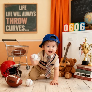 新生婴儿满月百天摄影创意写真0-3周岁男女宝宝电子照片ai精修图