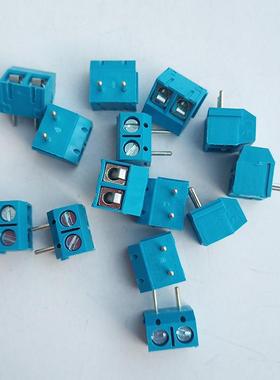 蓝色卧式5.0mm2PIN弯脚CY301R/DG301R/KF301R/WJ301R螺钉接线端子