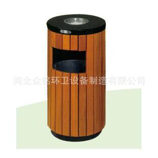 厂家供应户外圆形钢木单桶果皮箱垃圾桶美观大方欢迎订购