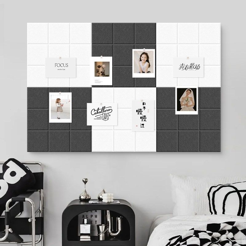 in风照片墙背景板留言板挂墙毛毡墙贴公告栏墙面装饰家用自粘记事
