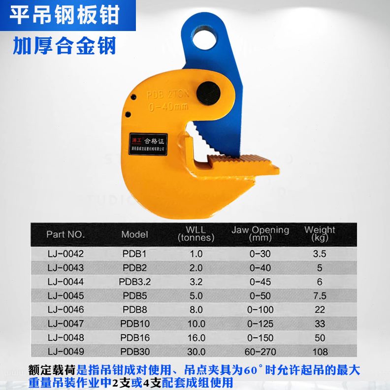 石材起重夹子吊钳合金板竖钳模石竖钢铁板起重夹具吊吊锻钢板吊平