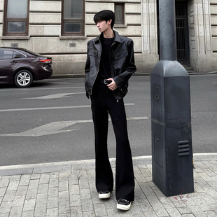 夏季 高个子男款 西装 裤 黑色微喇叭西裤 子cleanfit休闲弯刀裤 加长版
