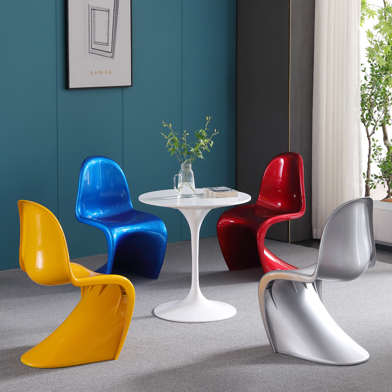 洽谈桌椅组合 会客简约现代谈判接待小圆桌椅 白色烤漆创意个性
