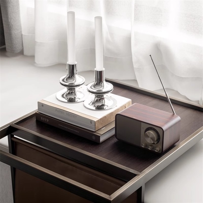 如是小夜灯氛围台灯极简亮面金属无线触控可调光充电吧台烛台灯