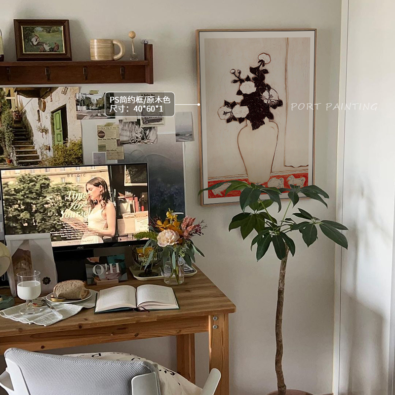 欧式复古客厅装饰画静物花卉书房柜台挂画小众艺术饭厅卧室床头画图片