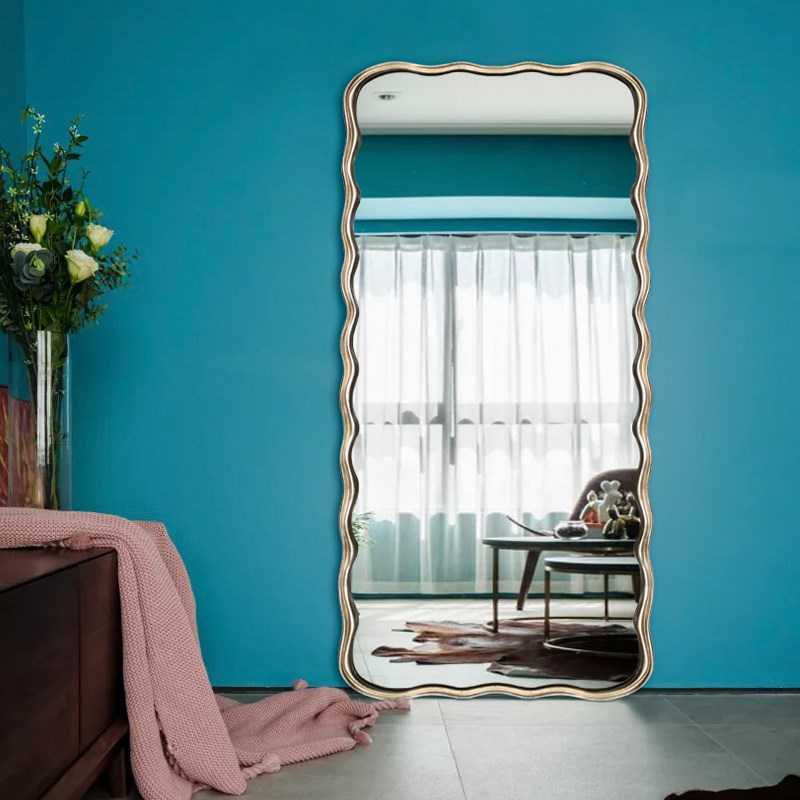 欧式复古全身镜落地镜卧室穿衣镜法式试衣镜置地镜客厅艺术镜定制