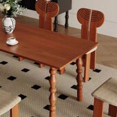 法式 中古实木餐桌椅长方形胡桃色复古风高端吃饭桌办公桌书桌