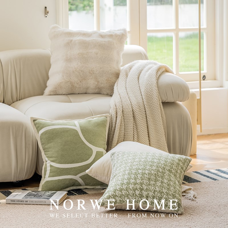 法式抱枕森系嫩绿色小新客厅沙发靠背柔软民宿酒店靠枕床头靠垫