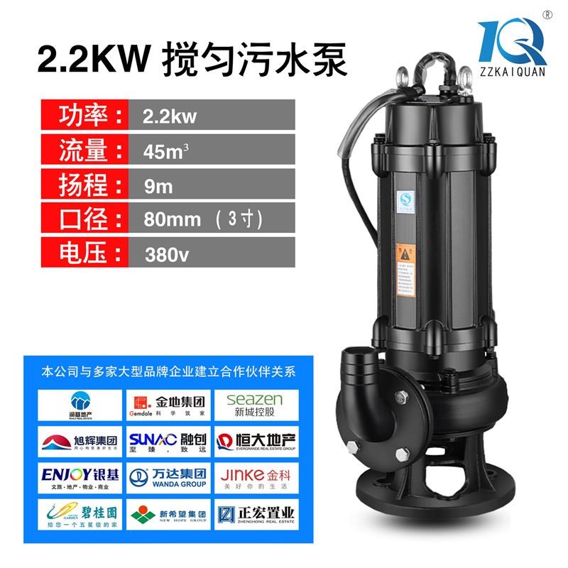 JYWQ自动搅匀排污泵国标污水泵380/220V耦合器雨水提升泵工厂