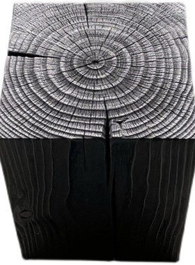 木出侘寂碳化黑色实木墩子雕塑底座民宿树桩创意家用矮凳边角几