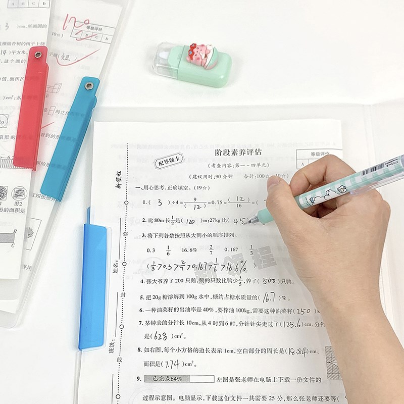 文件夹A3拉杆试卷侧开升级旋转收纳抽杆文件学生资料开学文具