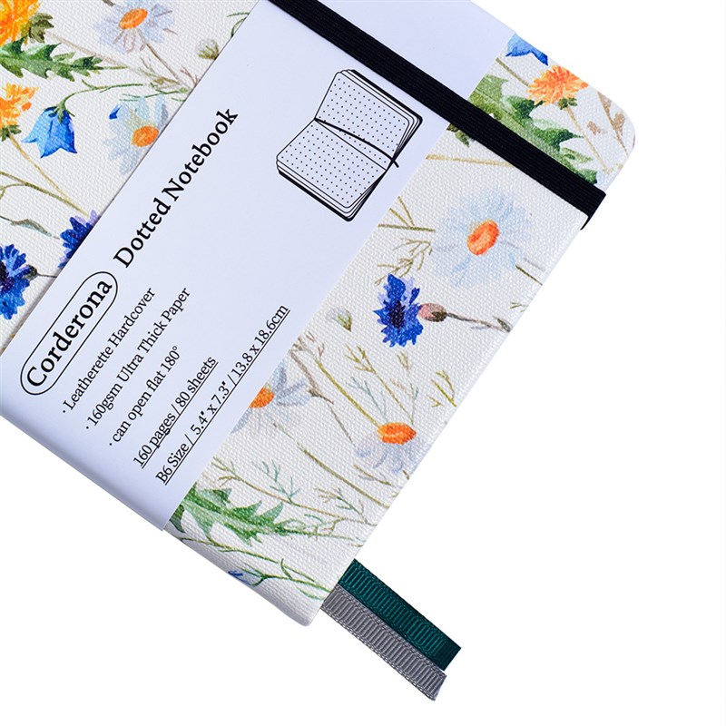 花卉点阵子弹笔记本160gsm仿皮送礼小清新创意B6绑带硬面手账本