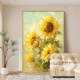 向日葵油画肌理客厅装 饰画电视柜桌面摆画级感卧室玄关挂画