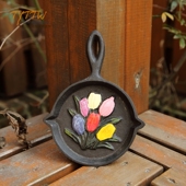 家居软 铸铁复古做旧工艺品 彩色小铁锅壁挂装 饰品