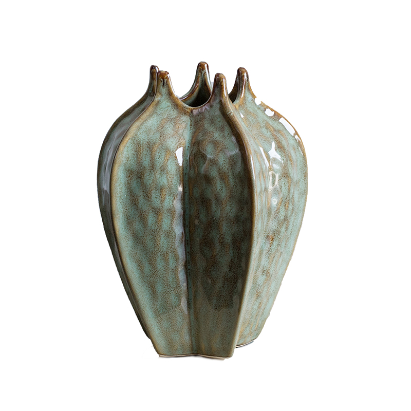 餐桌装饰花器白色陶瓷小花瓶 家装饰品创意客厅插花摆件 杨桃