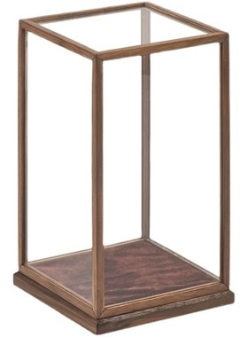 黑胡桃木现代工艺品摆件防尘玻璃罩子实木长方形复古展示盒柜