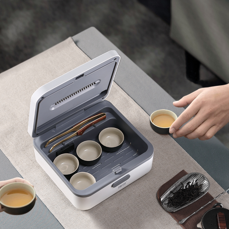 福也茶杯迷你消毒盒办公室小型功夫茶杯茶具消毒柜台式消毒机家用