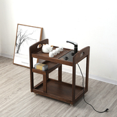 茶车实木茶柜自动白橡木烧水茶台家用茶具装 桌子一体小茶盘