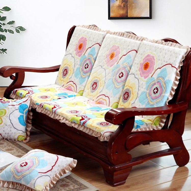 老旧款木沙发坐垫实木带靠背红木单人防滑加厚海绵座垫老式联邦椅
